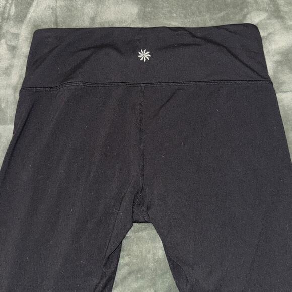 Athleta Metro Tight Leggings Women's ST Black Side Striped Ankle Zip Activewear - Picture 6 of 9